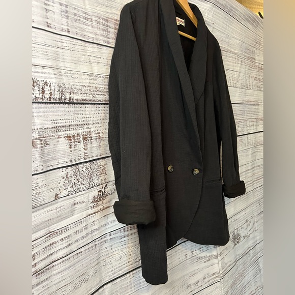 Free People EUC Oversized Rowan Blazer Black - Picture 7 of 12